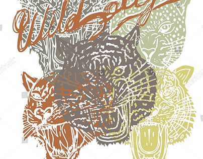 Tattoo tribal tiger wild cats set vector art collection