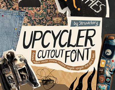 Upcycler - Cutout Collage Font