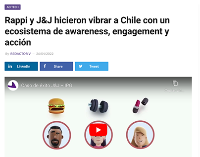 Project thumbnail - Artículo: Rappi y J&J hicieron vibrar a Chile