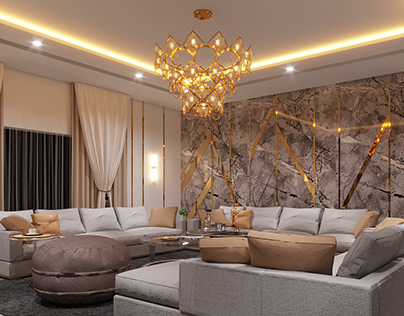 1 Kanal Living Room Interior Render By Wahab Ahmad