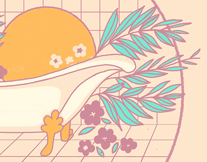 Sun bath illustration