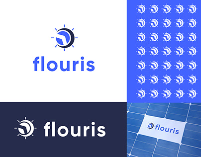 flouris solar panel company logo design