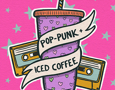 Pop-Punk and Iced Coffee Illustration