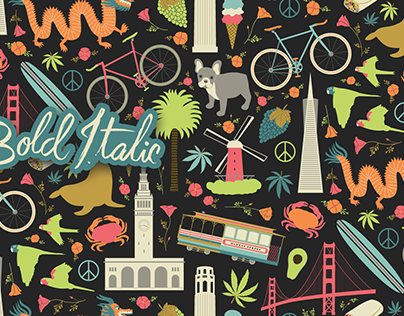 San Francisco themed pattern for the Bold Italic