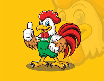 Chicknest Rooster Mascot Logo