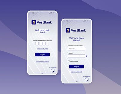 VestBank - mobile app - UX/UI recruitment assignment