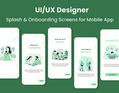 Splash Screen and Onboarding Screens UI App Design