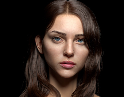 3d realistic woman character