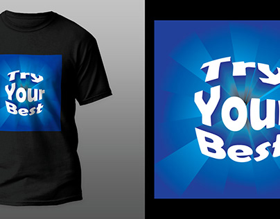 3D Text T shirt Design Blue Background