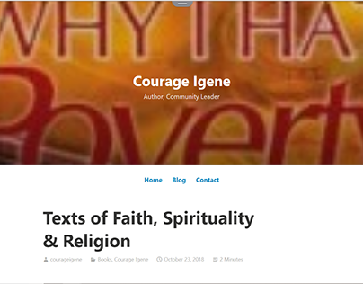 Texts of Faith, Spirituality & Religion - Courage Igene