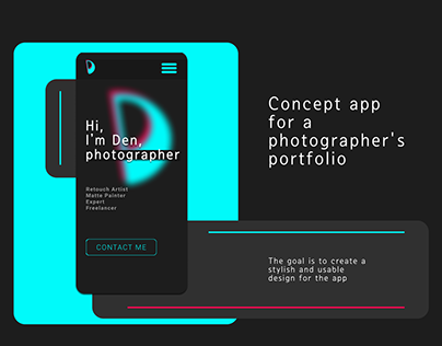 Concept app for a photographer's portfolio