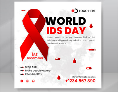 World Aids Day Flat Design Template