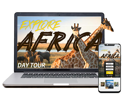 Landing page . Travel to Africa . Student work