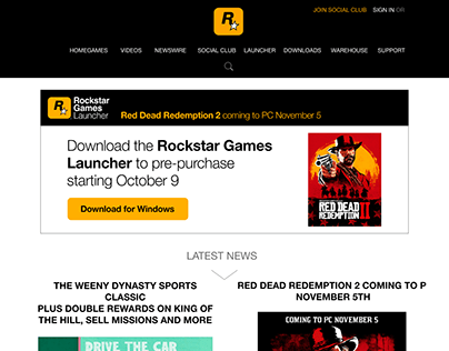 Rockstar Games Website Redesign