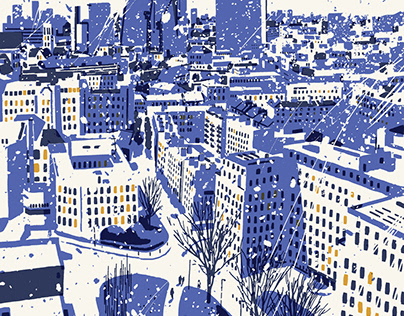 Snowy London Illustration
