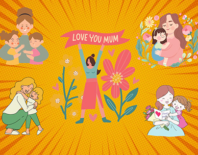 Mamma e figli / Ti amo mamma / PNG-SVG files
