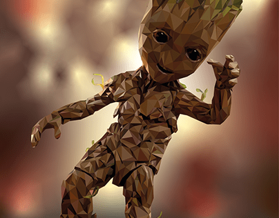Groot in the style Low Poly.