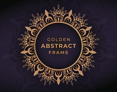 Golden Purple Arabesque Mandala Frame Template