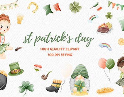 Watercolor St Patrick's Day clipart