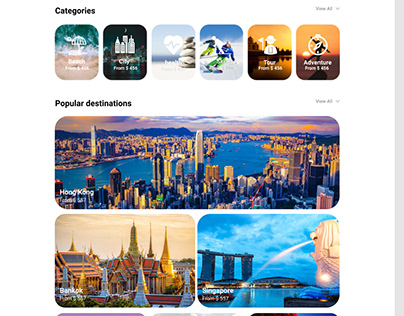 travel web page design