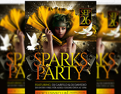 Sparks Party - Flyer Template + Facebook Cover