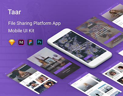 Taar - File Sharing Platform UI Kit Mobile App