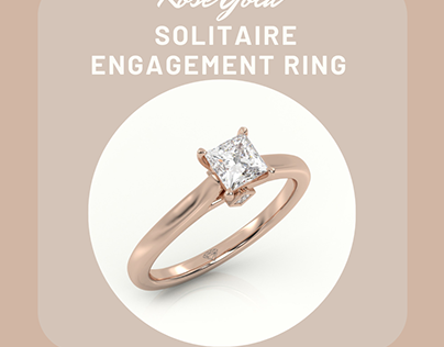 Rose Gold Solitaire Engagement Ring - Precious Jewels