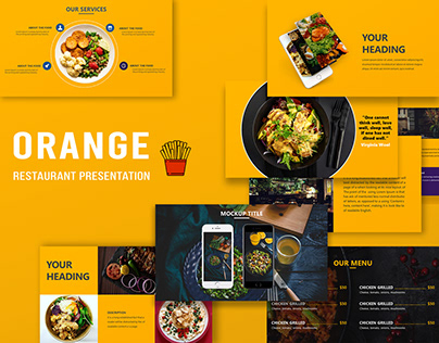 Orange Restaurant Business Powerpoint template