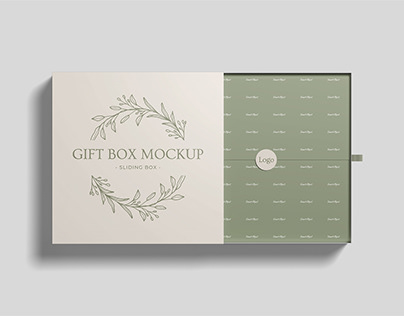 Sliding Gift Box Mockup