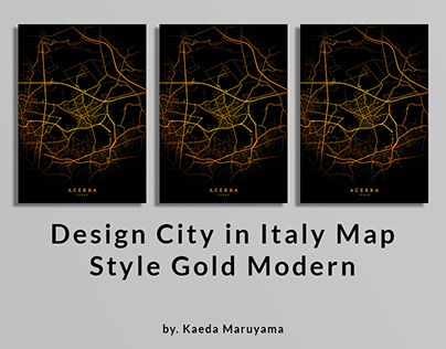 City in Italy Map Style Gold