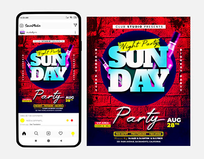 Sunday Party Instagram PSD Template
