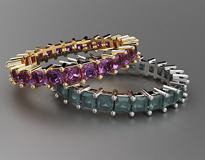 Amethyst and turquoise rings