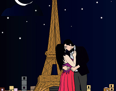 #lovebirds#parisnight#eiffeltower#illustrationartwork