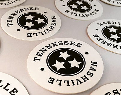 Nashville, Tennessee Letter-pressed Coaster Design