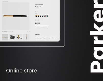 Online store of Parker pens. Design concept UX UI