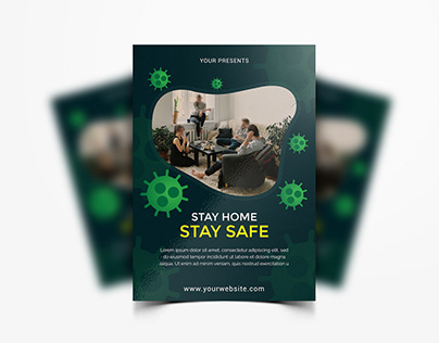Stay Home Stay Safe Covid-19 Poster Design - FREE
