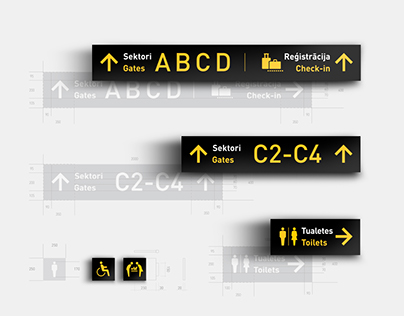 Riga Airport Logo Design Concept / Navigation Signs