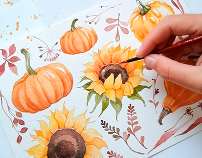 Warm Autumn | Watercolor set