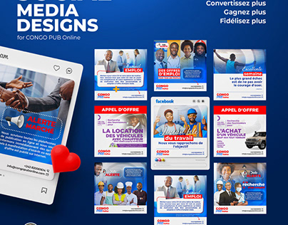 Social média designs for CONGO PUB Online