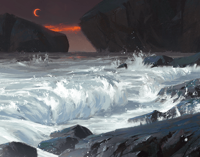 Crimson Moon - Painting practice/sketch