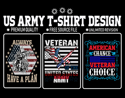 US ARMY T-Shirt Design Bundle