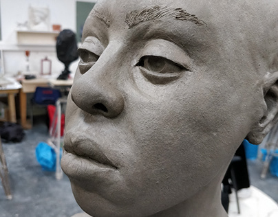 60 hour Portrait from life in water based clay