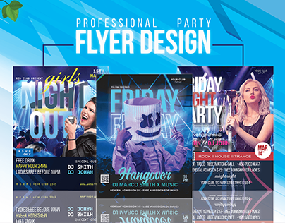 Professional Party Flyer with free Mockup