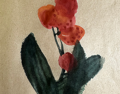 红果子（Chinese painting practice-red fruit）