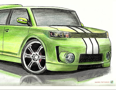 Scion xB - Custom Green Hatchback