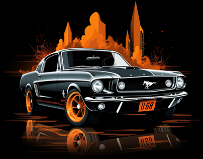 HW blister card stylized Ford Mustang (AI Art)