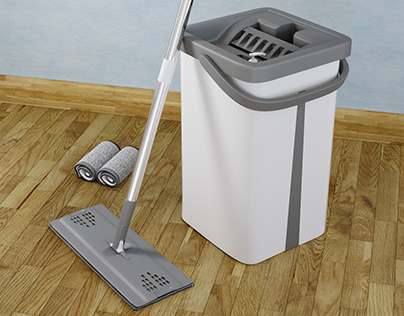 Floor Mop & Bucket Set | 3D visualization | e-commerce