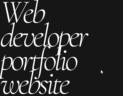 Portfolio website design | Web developer