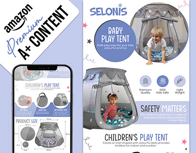 Premium Play Tent || A+ Content || Amazon Infographics