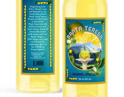 Santa Teresa Limoncello Bottle Packaging Design